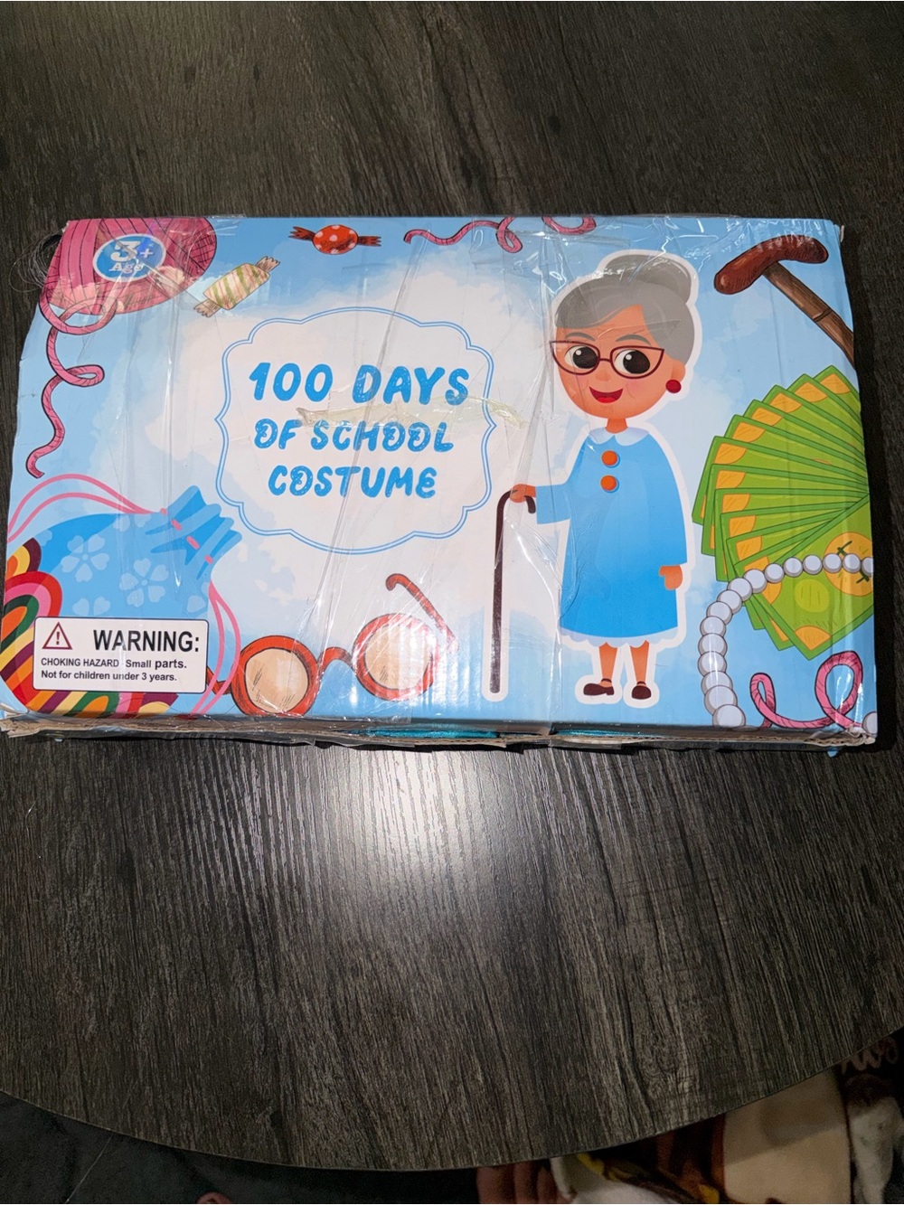 100 Days of School Blue Kids Costume - Classic Grandma Outfit